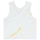 طقم بنات شورت بالشعار باللون الأبيض والأصفر, 1, hi-res