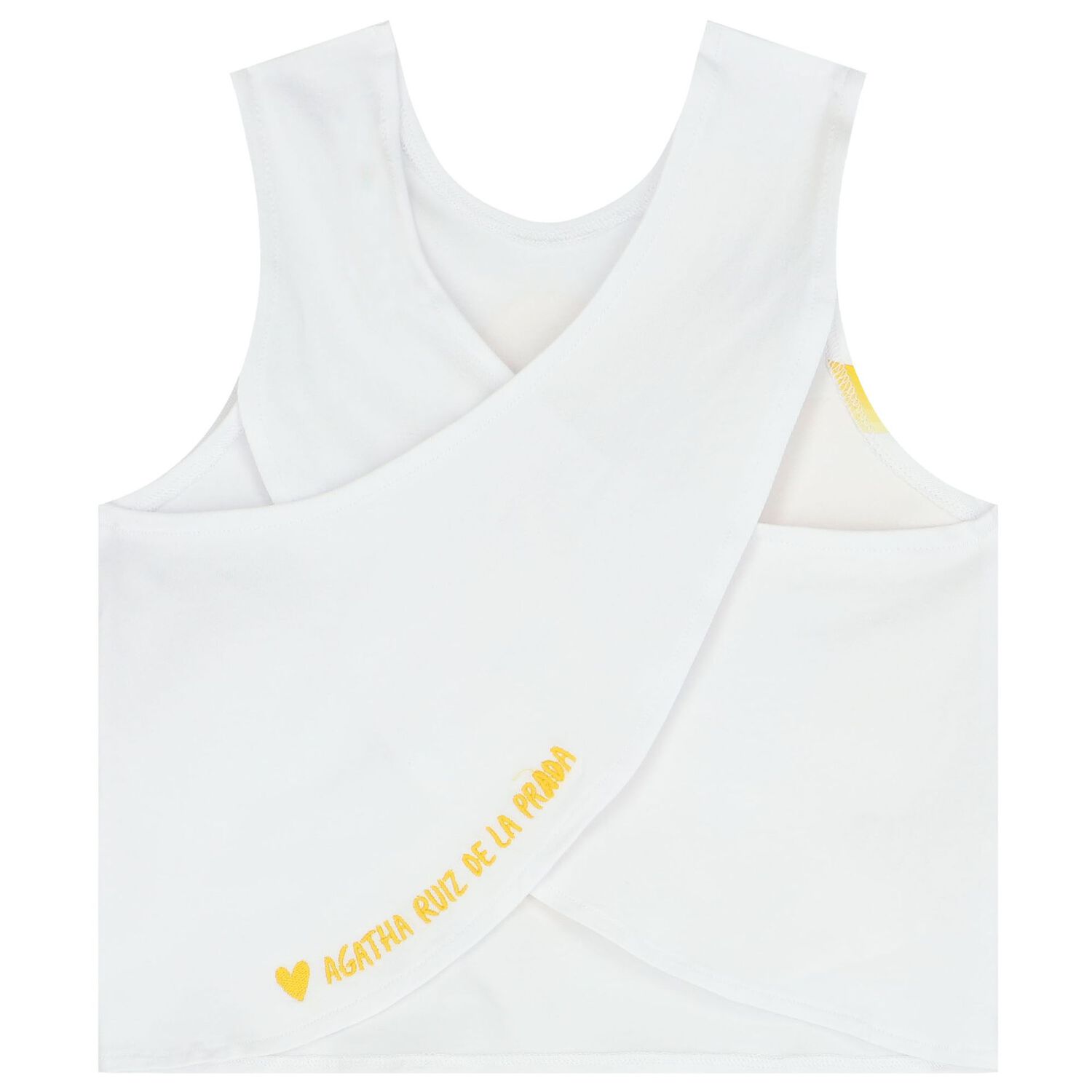 طقم بنات شورت بالشعار باللون الأبيض والأصفر, 1, hi-res