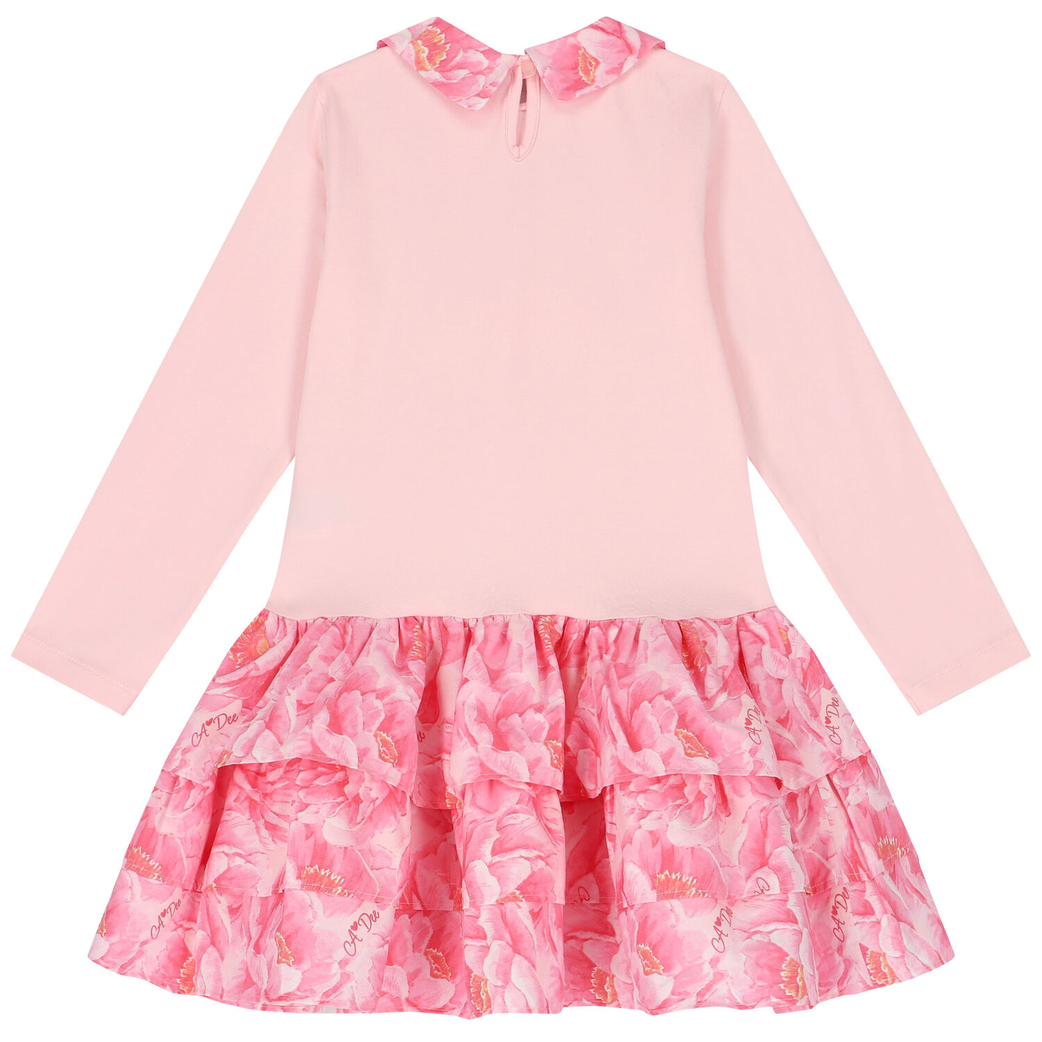 Girls Pink Floral Dress, 1, hi-res