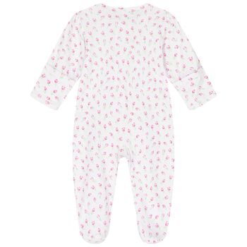 ملابس أطفال بناتي بزهرة توليب بيضاء