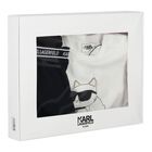 Younger Girls White & Black Choupette Leggings Set, 1, hi-res