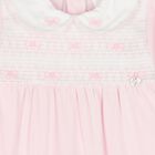 Baby Girls Pink Bow Babygrow, 1, hi-res