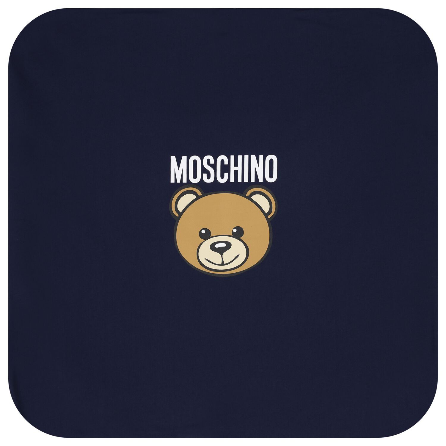 Navy Blue Teddy Bear Logo Baby Blanket, 3, hi-res