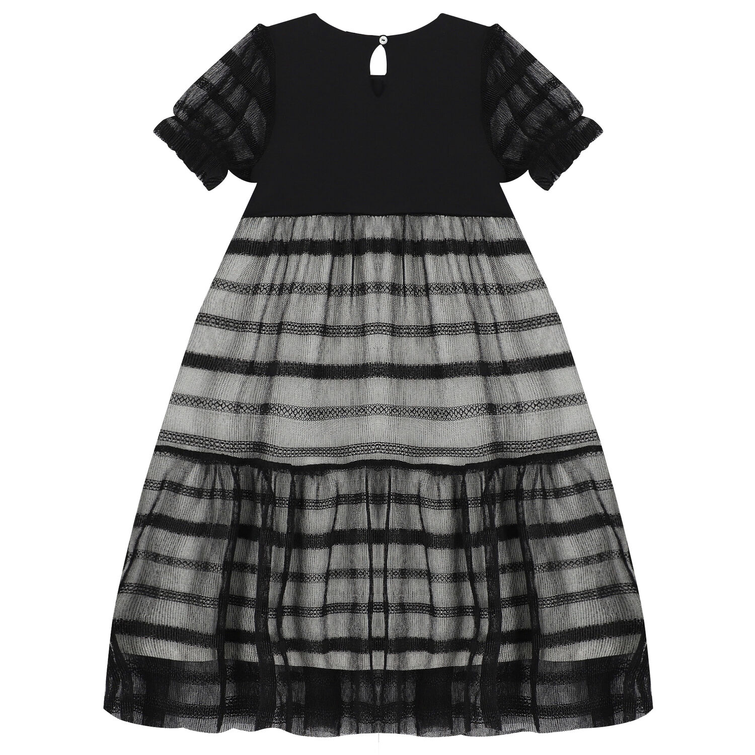 Girls Black Logo Dress, 2, hi-res