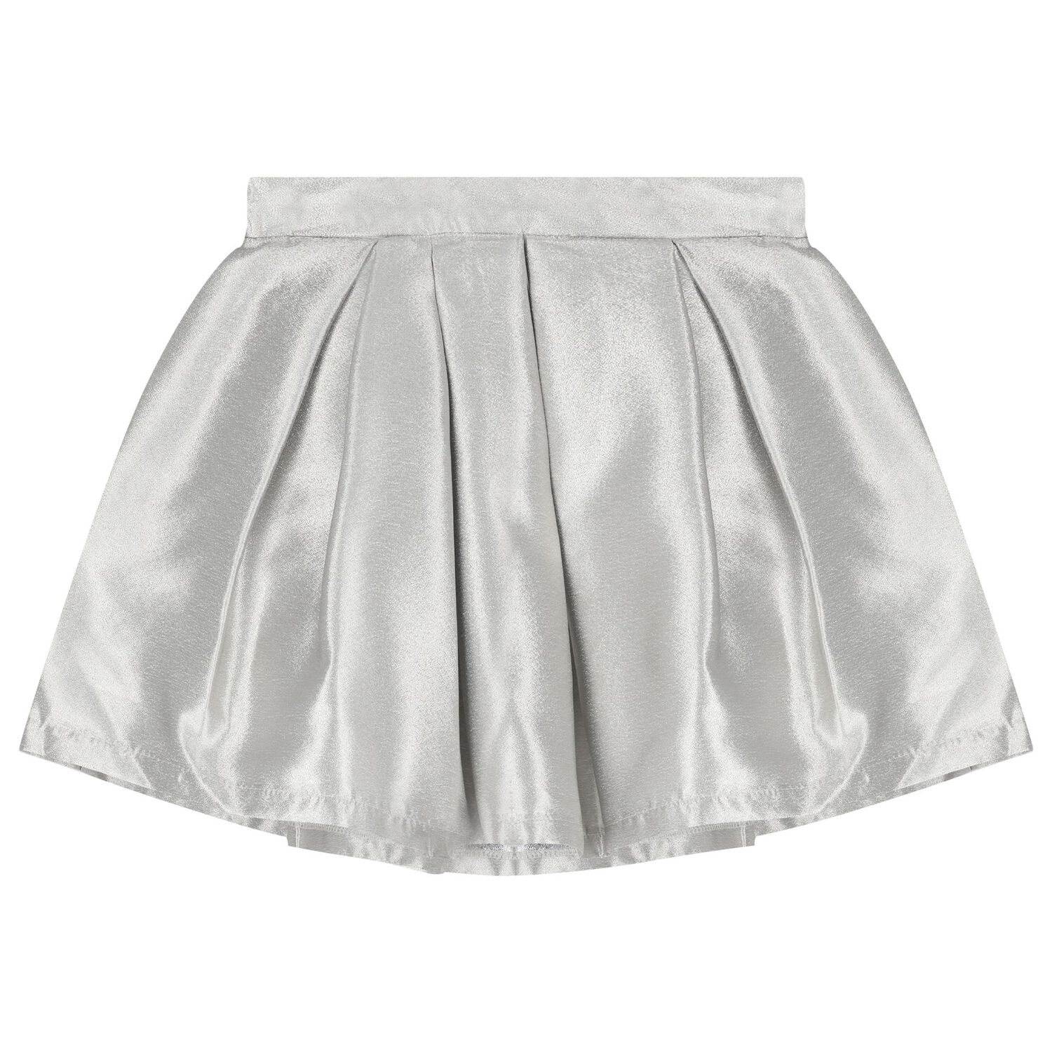 Girls Metallic Silver Bow Skirt Set, 1, hi-res