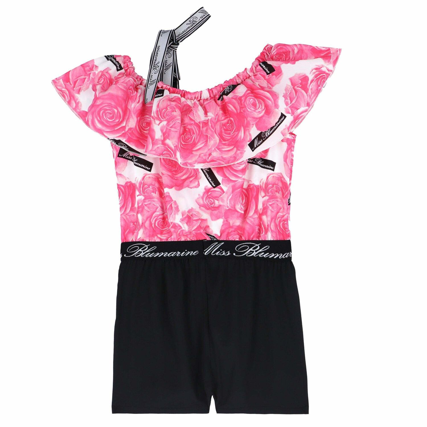 Girls Pink & Black Playsuit, 1, hi-res image number null