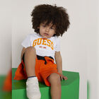 Boys Grey & Navy Blue Logo Shorts, 3, hi-res