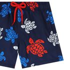 Boys Navy Blue Logo Swim Shorts, 1, hi-res