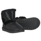 Girls Black Faux Leather Boots, 1, hi-res