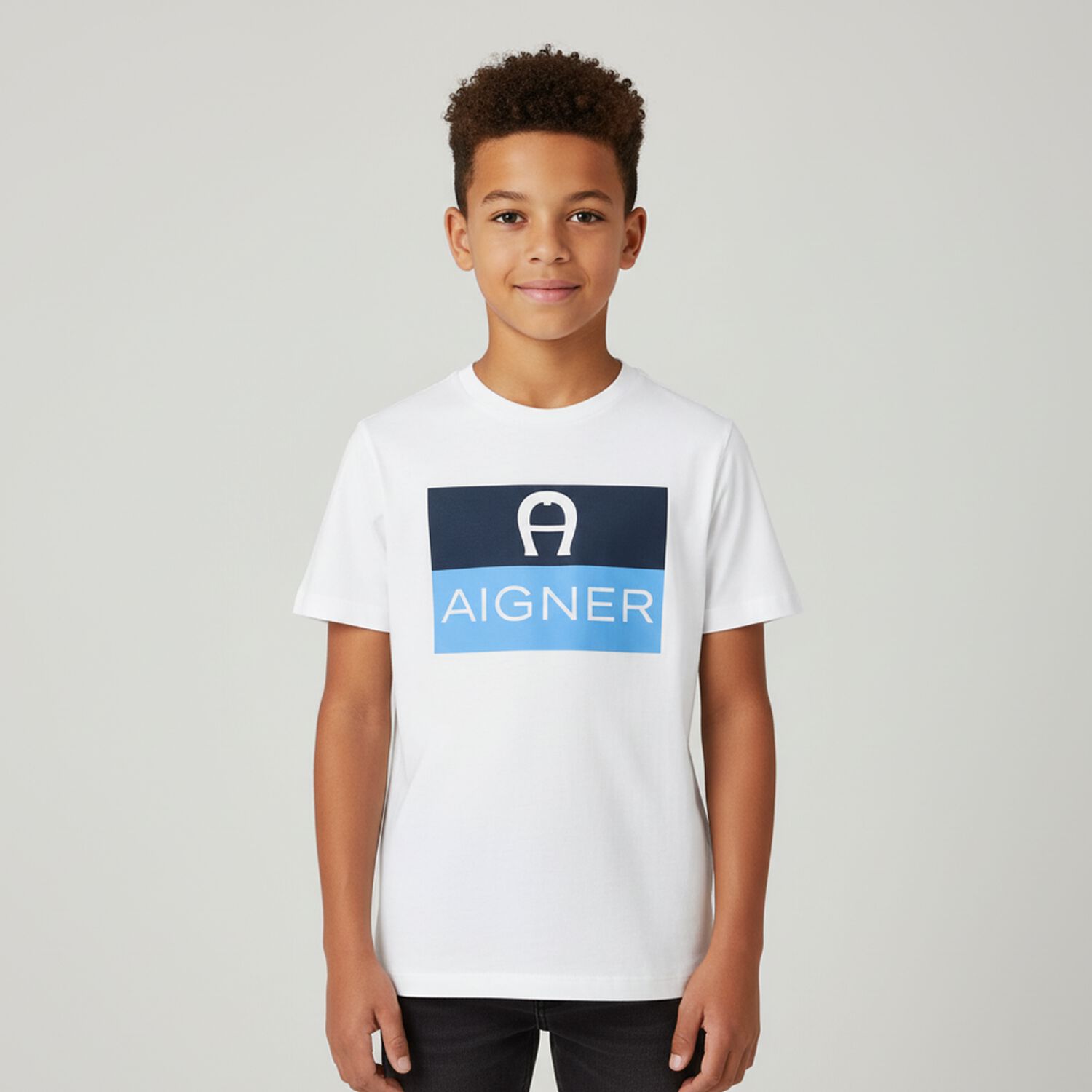 Boys White Logo T-Shirt, 1, hi-res image number null