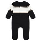 طقم أولاد هدايا أفرول بالشعار باللون الأسود, 1, hi-res