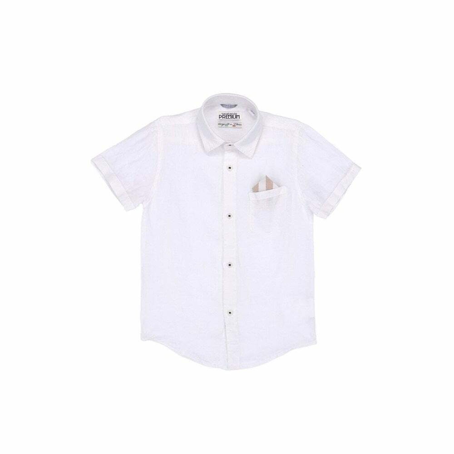 Boys White Linen Shirt, 1, hi-res image number null