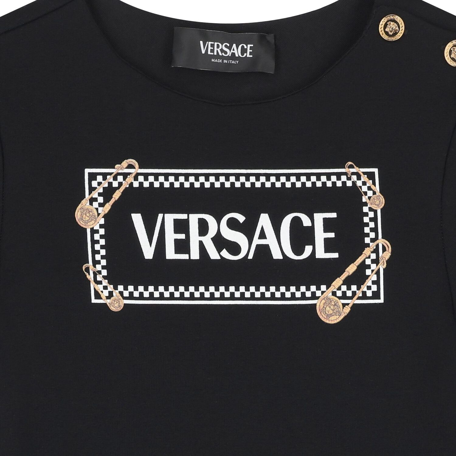 Girls Black Logo Dress, 1, hi-res