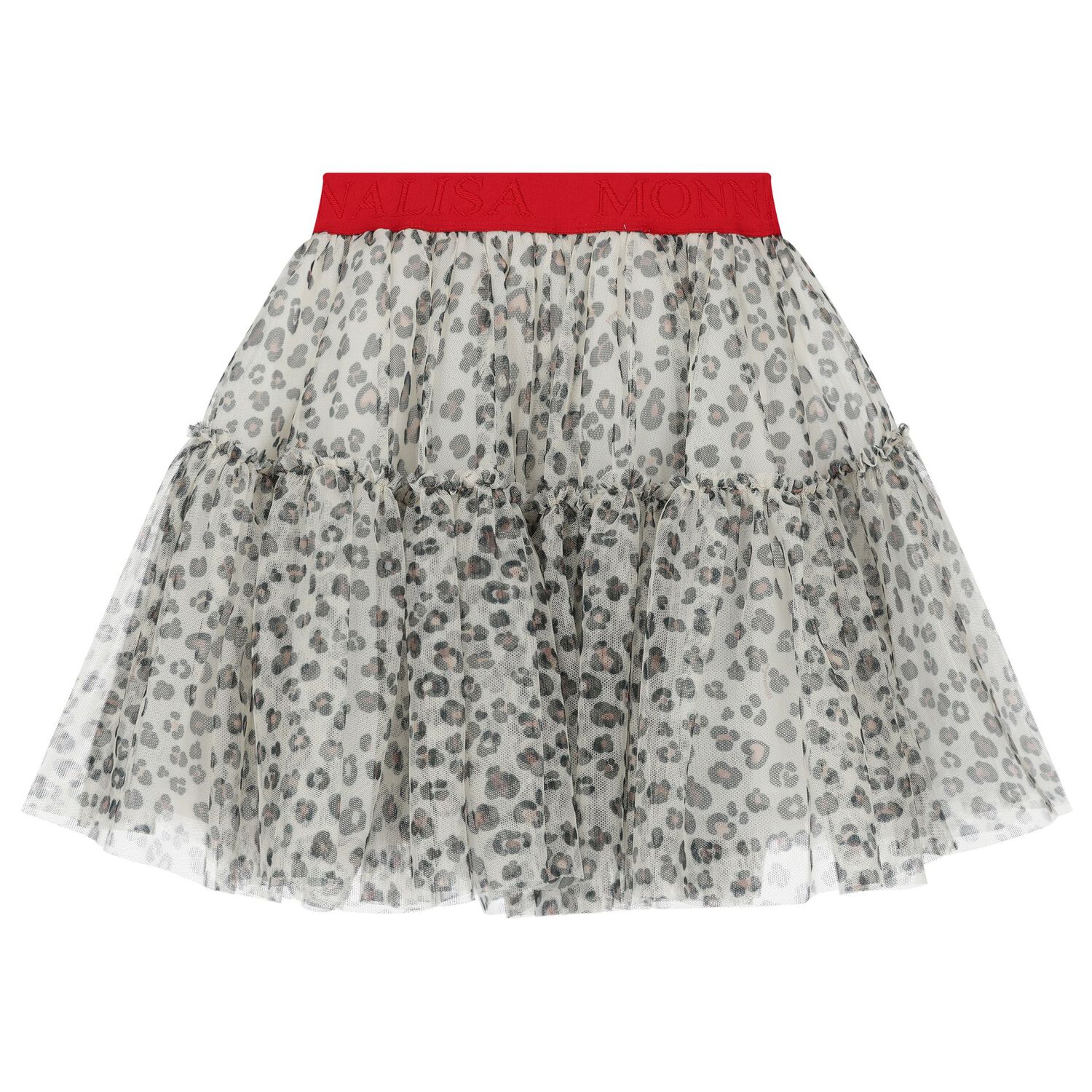 تنورة تول عاجية بنقشة جلد الفهد للبنات, 1, hi-res image number null