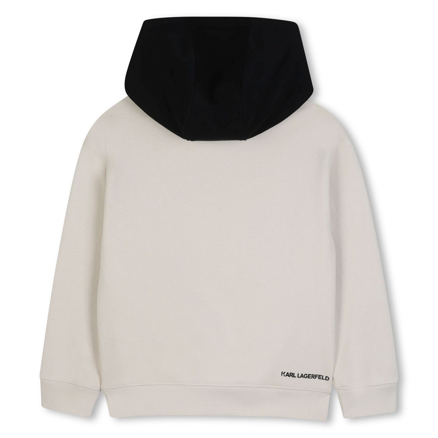 Boys Beige & Black Logo Hooded Top, 1, hi-res