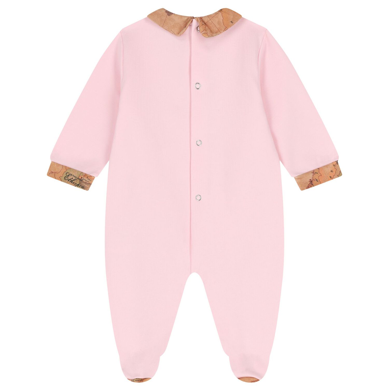 طقم هدايا ملابس أطفال بناتي بطبعة خريطة جغرافية باللونين الوردي والبيج, 2, hi-res