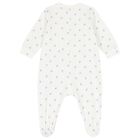 Baby Boys White & Blue Logo Babygrow, 3, hi-res