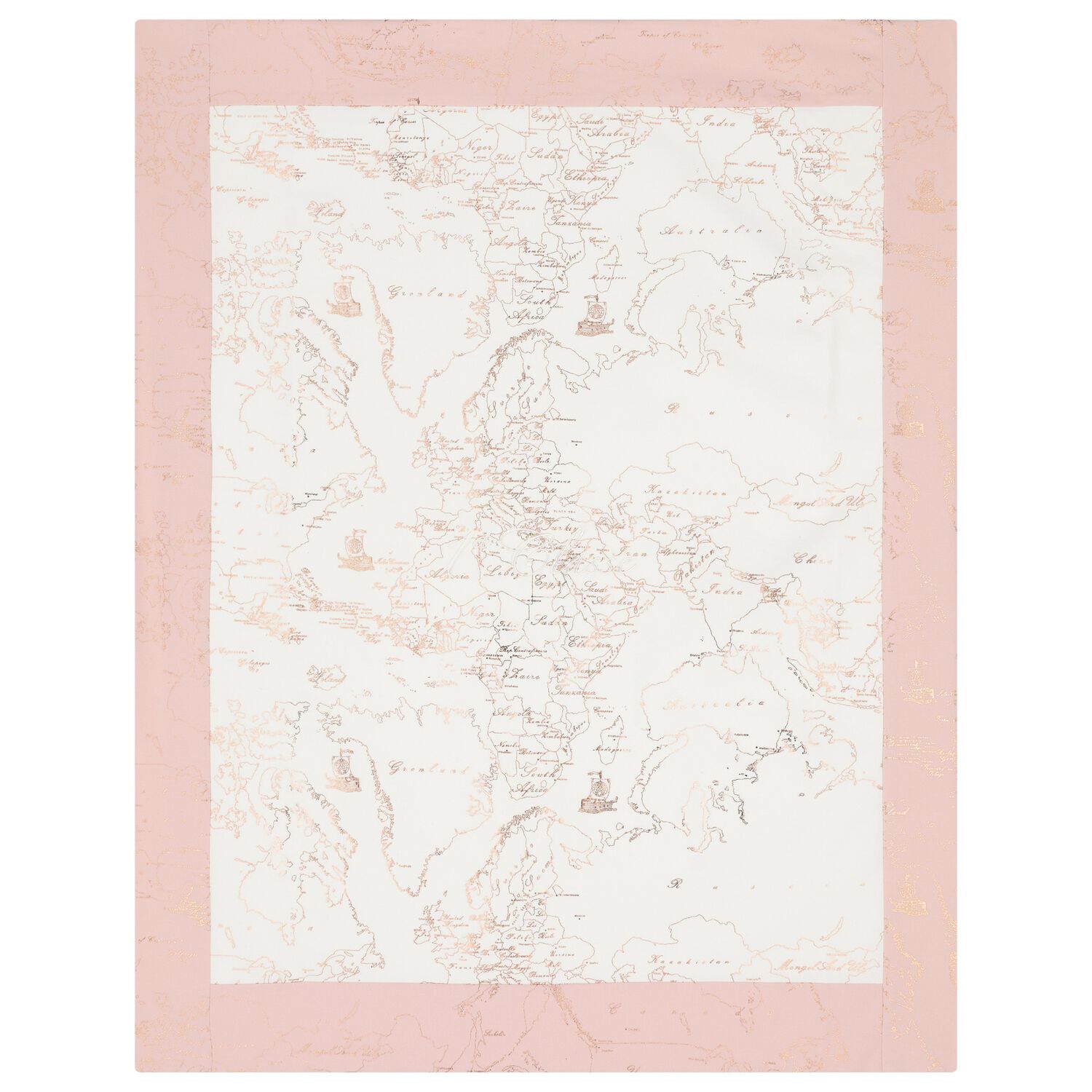 Baby Girls Ivory & Pink Geo Map Blanket, 1, hi-res