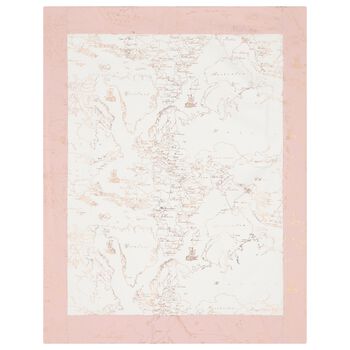 Baby Girls Ivory & Pink Geo Map Blanket