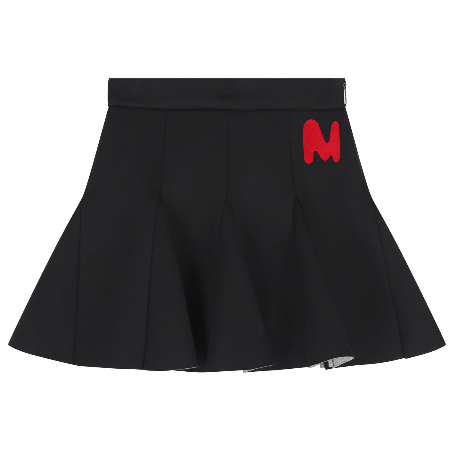 Girls Black Logo Scuba Pleated Skirt, 1, hi-res