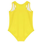 Girls Yellow Teddy Logo Swimsuit, 1, hi-res
