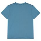 طقم شورت بشعار باللون الأزرق للأولاد, 1, hi-res