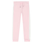 Girls Pink & White Logo Joggers, 1, hi-res