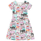 Girls White Logo Dress, 2, hi-res