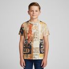 Boys Beige Logo T-Shirt, 1, hi-res