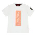 Younger Boys White Logo T-Shirt, 3, hi-res