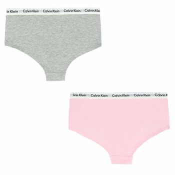 Girls Pink & Grey Knickers (2 Pack)