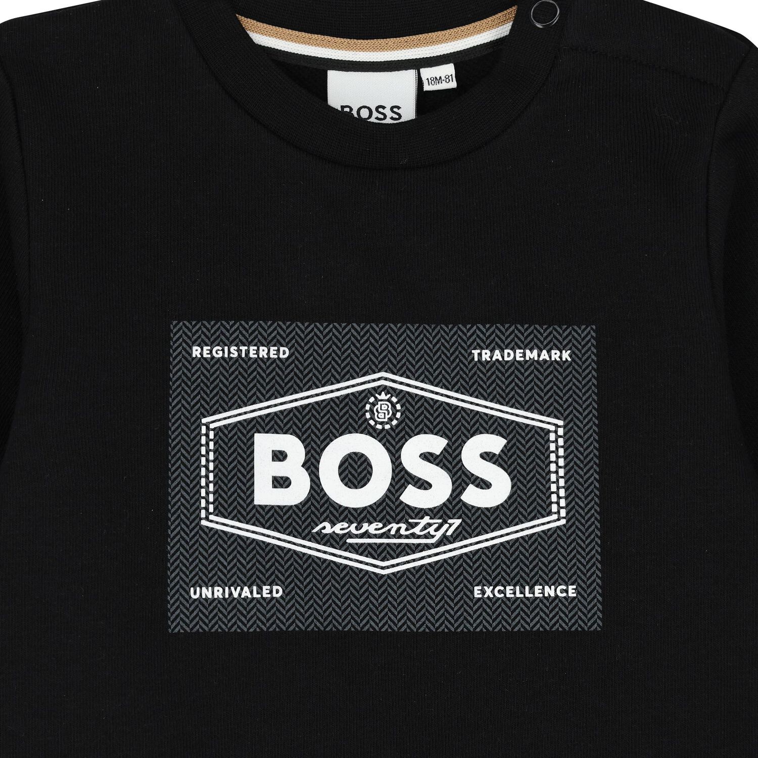   سويتشيرت أولاد بالشعار باللون الأسود, 1, hi-res image number null