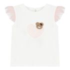 طقم تنوره بنات من التول باللون الابيض والوردى , 2, hi-res