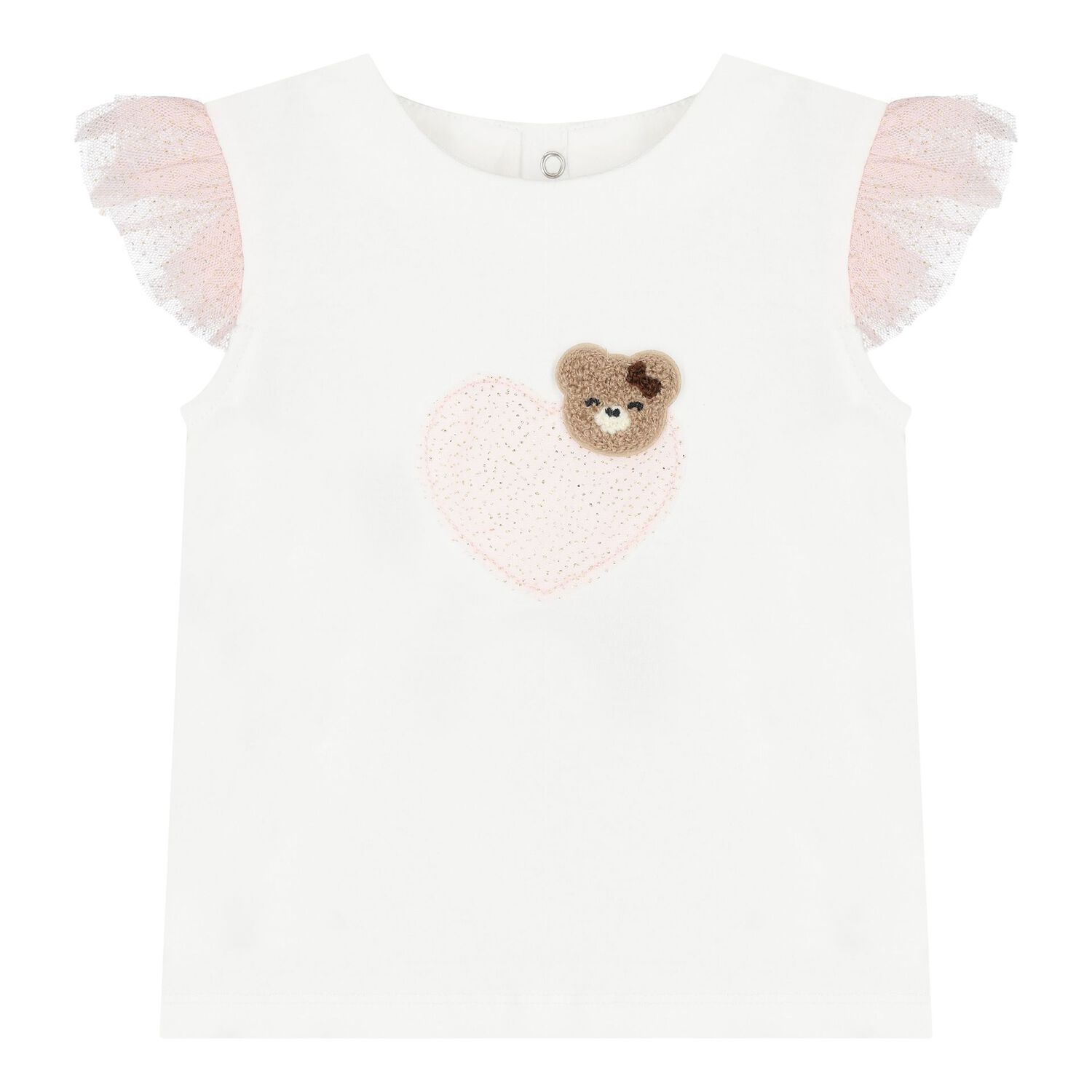 طقم تنوره بنات من التول باللون الابيض والوردى , 2, hi-res