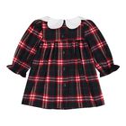 Baby Girls Navy Blue & Red Tartan Dress, 1, hi-res