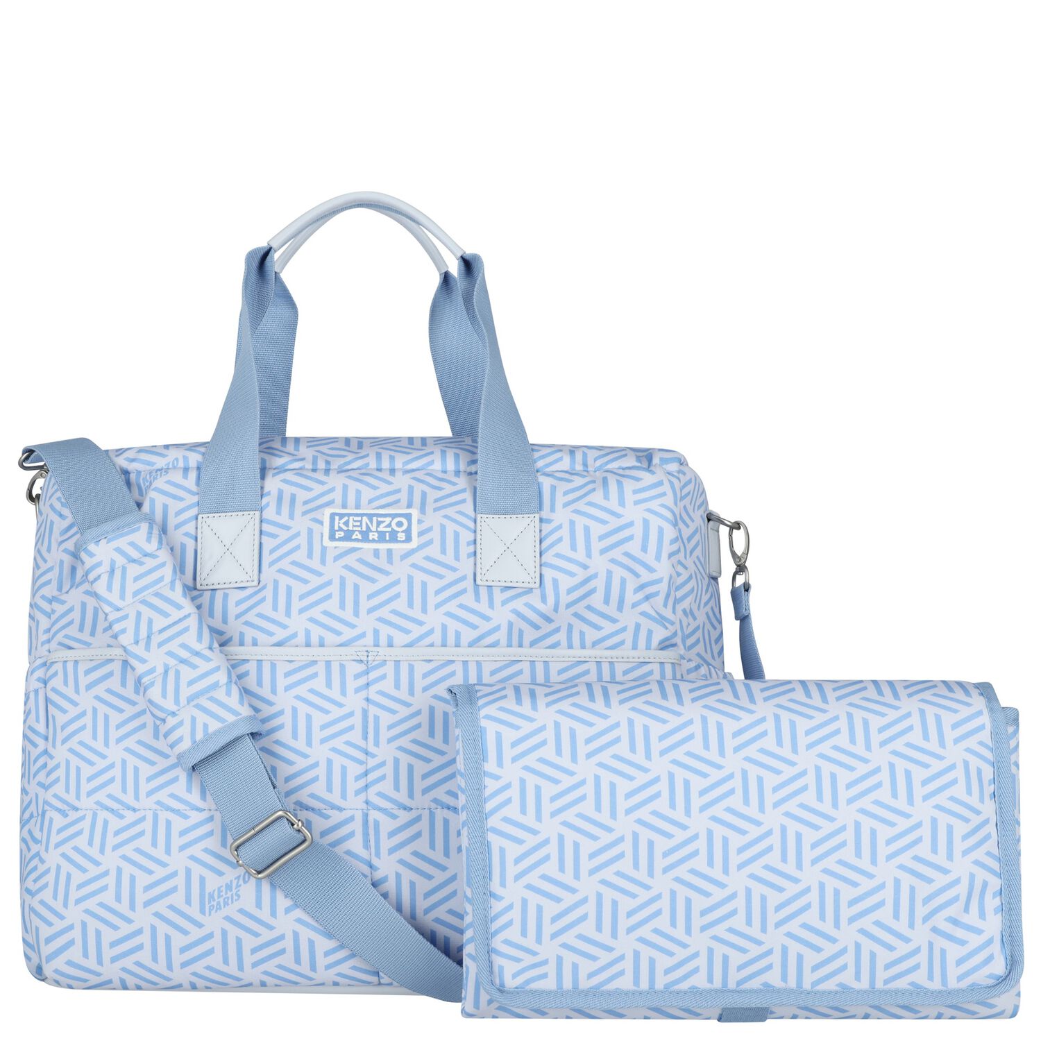 Baby Boys Blue Geometric Changing Bag, 2, hi-res