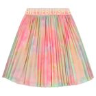 Girls Multi-Coloured Logo Pleated Skirt, 1, hi-res