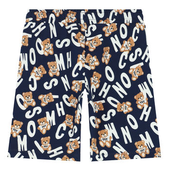 Boys Navy Teddy Logo Shorts