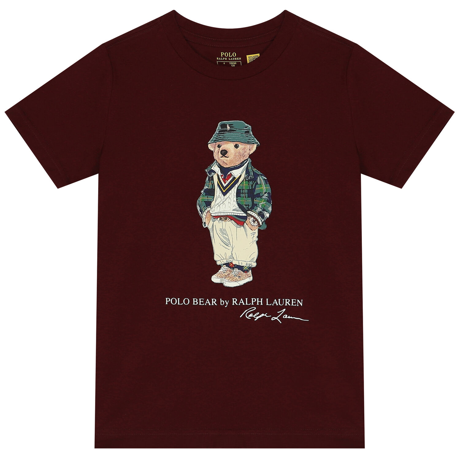Boys Burgundy Polo Bear T-Shirt, 2, hi-res
