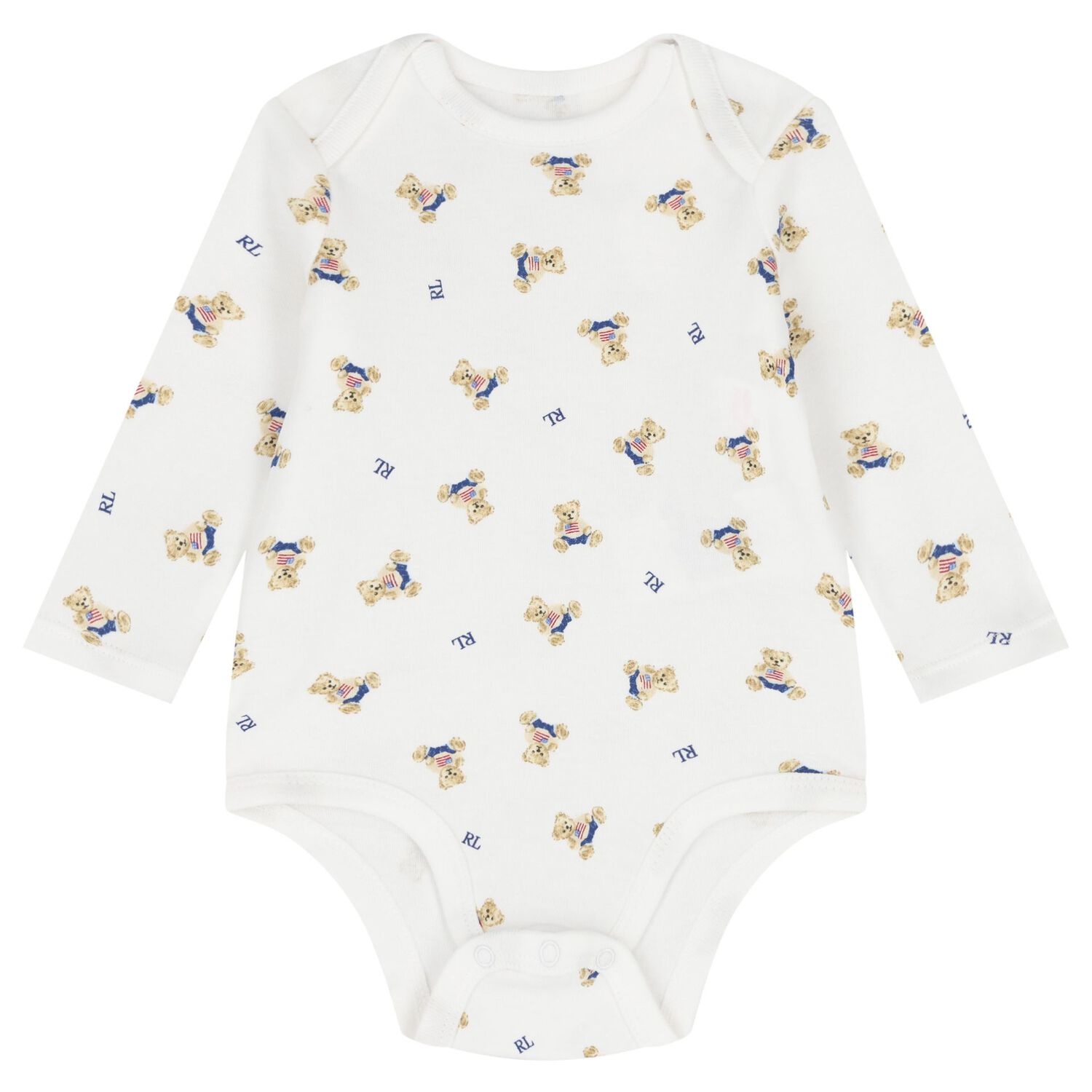 Baby Boys White Polo Bear Bodysuits ( 2 Pack ), 1, hi-res