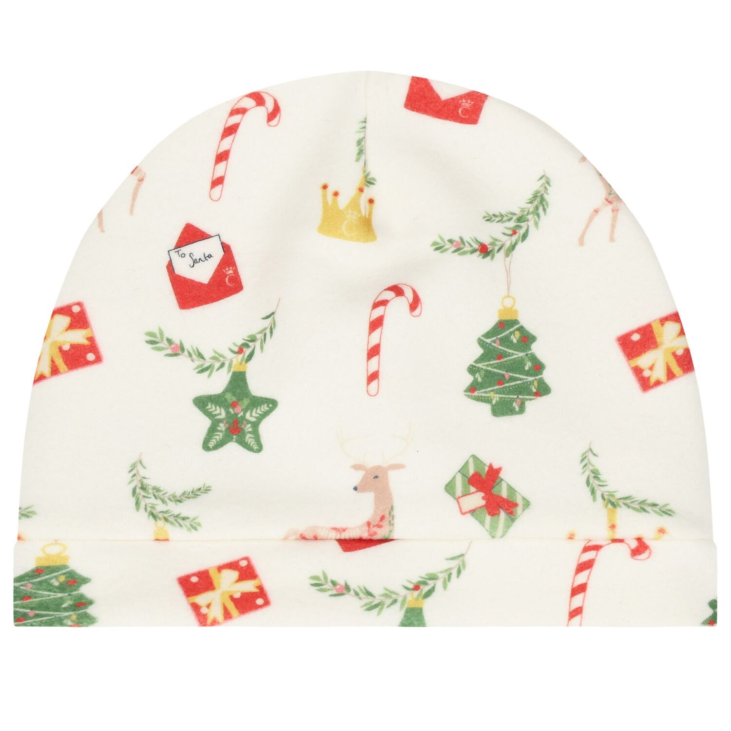 طقم أفرول بنات  بالشعار باللون العاجي, 1, hi-res