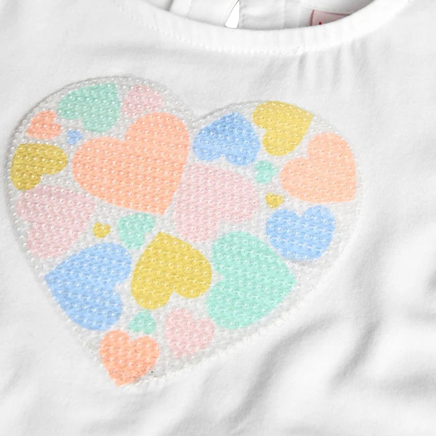 Girls White Hearts Tulle Skirt Set, 1, hi-res image number null