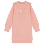 فستان بنات بالشعار باللون الوردى , 1, hi-res
