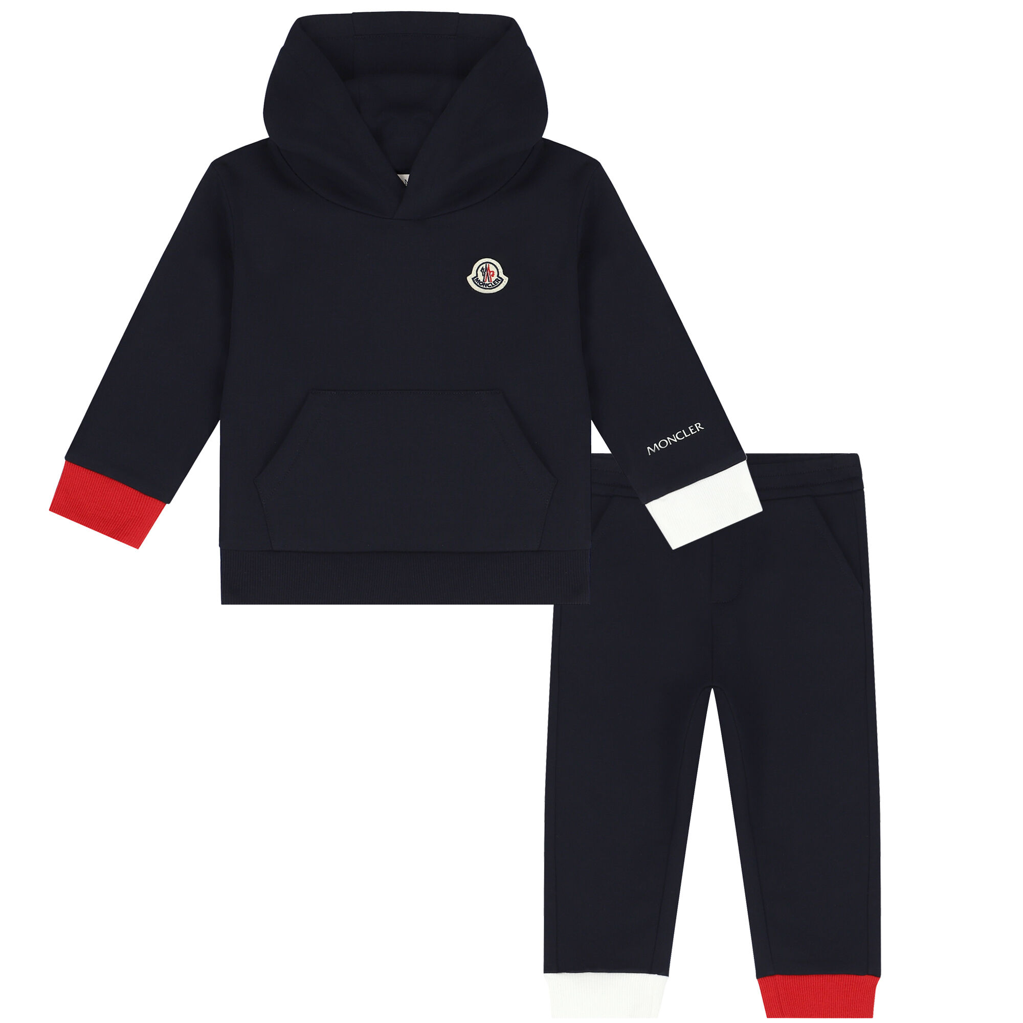 Moncler Enfant Younger Boys Navy Blue Logo Tracksuit Junior Couture QA