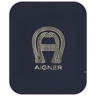 Baby Boys Navy Blue & Gold Logo Baby Blanket, 3, hi-res