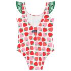 Girls Strawberry Print Swimsuit, 1, hi-res