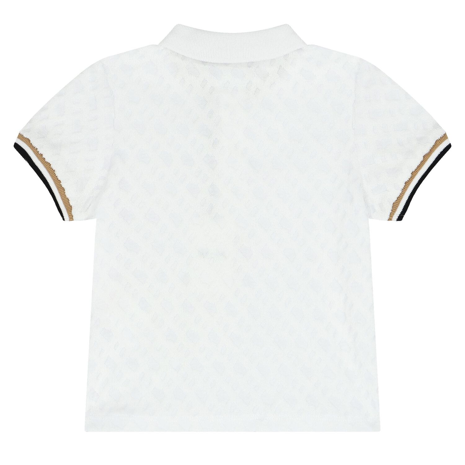 طقم شورت أولاد بالشعار باللون الأبيض والبيج, 1, hi-res