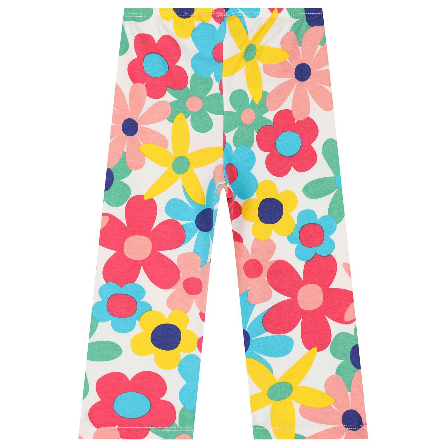 Girls White Flower Leggings Set, 1, hi-res