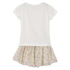 Girls White & Gold Tulle Skirt Set, 2, hi-res