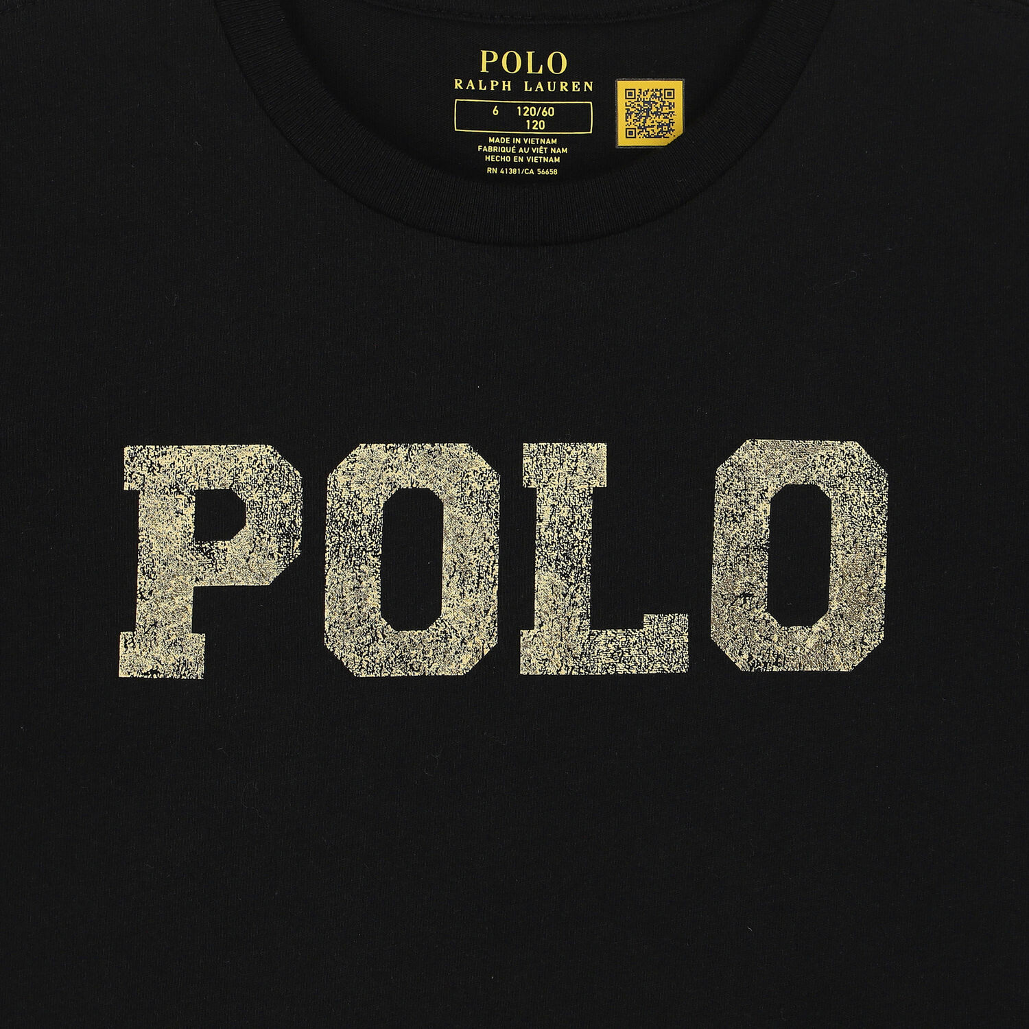 تيشيرت بالشعار باللون الاسود للبنات, 1, hi-res image number null